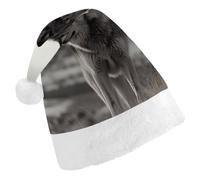 Santa Hat Wolf On The Grass Christmas Hats Cap Double Comfort Santa Claus Hats Xmas Holiday Hat New Year Festive Party Supplies