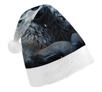 Santa Hat Wolf Sitting in The Snow Christmas Hats Cap Double Comfort Santa Claus Hats Xmas Holiday Hat New Year Festive Party Supplies