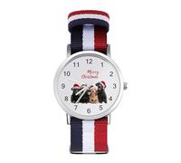 Santa Hats Dogs Christmas Leisure Men's Wrist Watches Alloy Analogue Quartz Watch Fashion Accessories