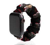 Santa Hats Dogs Christmas Smartwatch Replacement Band Compatible with IWatch Soft Elastic Wristbands Watch Strap 38mm/40mm