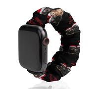 Santa Hats Dogs Christmas Smartwatch Replacement Band Compatible with IWatch Soft Elastic Wristbands Watch Strap 38mm/40mm