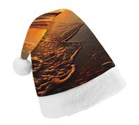 Santa Hats for Adult Orange Sunrise Beach Christmas Hats Holiday Xmas Hat Christmas Party Hat for Xmas Gifts New Year Festive Holiday Gifts Child