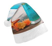 Santa Hats for Adult Tropical Cocktail with Starfish Christmas Hats Holiday Xmas Hat Christmas Party Hat for Xmas Gifts New Year Festive Holiday Gifts Adult
