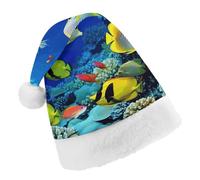 Santa Hats for Adult Tropical Sea Fish Christmas Hats Holiday Xmas Hat Christmas Party Hat for Xmas Gifts New Year Festive Holiday Gifts Child