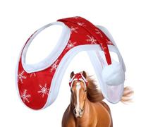 Santa Hats for Horses - Christmas Costume Accessory, Design Adjustable Elastic Band, Plush Fabric White Trim and , Festive Holiday Headwear|Perfect for Horse Parades,