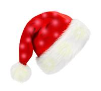 Santa Hats - Soft Plush Christmas Hat | Bright Hat, Festive Christmas Party Hat, Funny Luminous Cap, Themed Party Supplies for Party Supplies