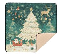 Santa Holding Rifle and Puppy Soft Thick Baby Gym & Activity Mat for Indoor Outdoor Portable Infant Play Activity Mat for Babies Infants Toddlers, 50'' x 50''