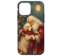 Santa Hugging Goldendoodle Dog Christmas Art Case for iPhone 12 mini