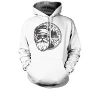 Santa I Do It for The Ho's Black Print Retro Funny Christmas Xmas - Unisex Hoodie - Adult Christmas Top Offensive Joke Humor Sarcastic NSFW Rude S White