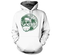 Santa I Do It for The Ho's Green Print Retro Funny Christmas Xmas - Unisex Hoodie - Adult Christmas Top Offensive Joke Humor Sarcastic NSFW Rude 3XL White