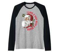 Santa - I Love A Man with A Beard Raglan Baseball Tee