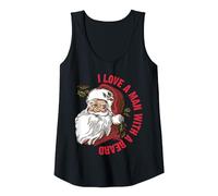 Santa - I Love A Man with A Beard Tank Top, Women, Black, Medium