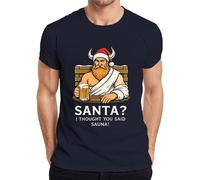 Santa I Thought You Said Sauna Viking Beer Beard Funny Men's T-Shirt, navy, M