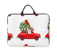 Santa In A Car 14 Inch Printed Laptop Sleeve, 600d Oxford-Cloth Shockproof Laptop Case With Thickened Pearl Cotton,Waterproof Portable Laptop Handbag Cover