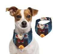 Santa Into The Chimney Dog Bandanas,Summer Bandanas for Dogs Washable Adjustable Dog Triangle Scarf Bibs Cute Pet Bibs for Medium Large Dogs Puppy and Cats Small