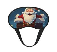 Santa Into The Chimney Sleep Mask Soft Comfortable Eye Mask with Adjustable Strapblackout Eye Sleep Shade Cover for Women Girls Men Travel Yoga Nap Shift Work