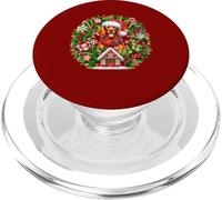 Santa Irish Setter Christmas Floral Circle Owner Kids PopSockets PopGrip for MagSafe
