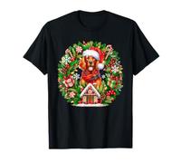 Santa Irish Setter Christmas Floral Circle Owner Kids T-Shirt