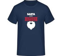 Santa is My Homeboy T-Shirt - Funny Christmas Shirt with Beard Motif, Navy Blue, XXL