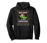 Santa Jackson’s Horned Chameleon Christmas Ugly Xmas Sweater Pullover Hoodie