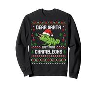 Santa Jackson’s Horned Chameleon Christmas Ugly Xmas Sweater Sweatshirt