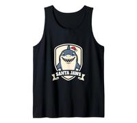 Santa Jaws Funny Christmas Shark Pun Cute Xmas Tank Top
