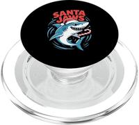 Santa Jaws Funny Shark Christmas Pun Holiday PopSockets PopGrip for MagSafe