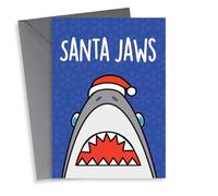 Santa Jaws Shark Christmas Card