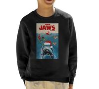 Santa Jaws The Revenge Christmas Kid's Sweatshirt Black