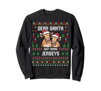 Santa Jersey Cow Christmas Dairy Cattle Ugly Xmas Sweater Sweatshirt
