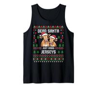 Santa Jersey Cow Christmas Dairy Cattle Ugly Xmas Sweater Tank Top