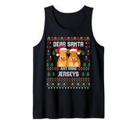 Santa Jersey Cow Christmas Dairy Cattle Ugly Xmas Sweater Tank Top