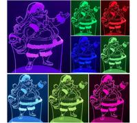 True Face 3D Optical Illusion Night Light, Touch LED Table Desk Lamp 7 Color Changing USB Charger Powered Touch Switch Desk Night Light for Kids Friends Gift Santa
