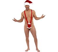 Smiffy's Men's Santa Mankini | One-Size-Fits-All Christmas Mankini