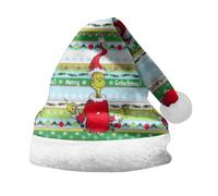 Santa Knit Christmas Hat for Women - Grinch Plush Beanie With Face - Red and White Cute Holiday Hat for Adults