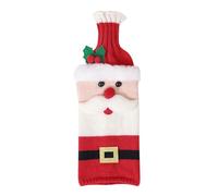 Santa Knitted Wine Cover, Christmas Sock With Elk & Snowman Gift Happy Xmas New Year Decor For 2026 Merry Cover, Holiday Knitted Holiday Clothes Christmas Decoration Bottles Decoration Univers