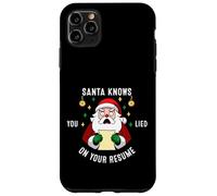 Santa Knows You Lied On Your Resume Funny Christmas Case for iPhone 11 Pro Max