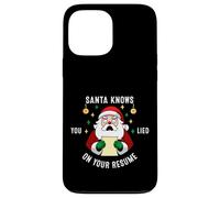 Santa Knows You Lied On Your Resume Funny Christmas Case for iPhone 13 Pro Max
