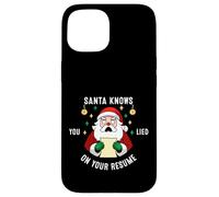 Santa Knows You Lied On Your Resume Funny Christmas Case for iPhone 15