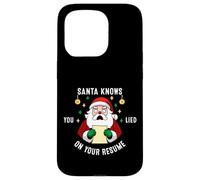 Santa Knows You Lied On Your Resume Funny Christmas Case for iPhone 15 Pro