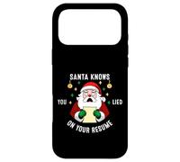 Santa Knows You Lied On Your Resume Funny Christmas Case for iPhone 17 Pro Max