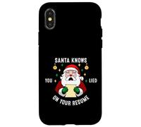 Santa Knows You Lied On Your Resume Funny Christmas Case for iPhone X/XS