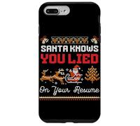 Santa Knows You Lied On Your Resume Ugly Christmas Sweater Case for iPhone 7 Plus/8 Plus