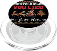 Santa Knows You Lied On Your Resume Ugly Christmas Sweater PopSockets PopGrip for MagSafe