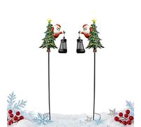 Santa Lantern Pathway Lights - Tree Garden Stakes - Outdoor - Multi 523g