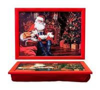 Santa Lap Tray with Bean Bag Cushion Padded Design Dinner Serving Laptop Holder Breakfast in Bed Serving tray Dinner Lunch Caravan Camping Camping Camper Van Motivational Learning xmas