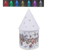 Santa LED House for Christmas Decor | Festive Light-Up Holiday Ornament with Santa Claus Design | Warm LED Glow for Cozy Indoor Ambiance | Perfect for Christmas Decorations & Gifts