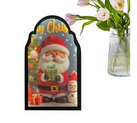 Santa LED Mirror | Lighted Holographic Santa Claus,Festive Novelty LED Ornament for Kids Adults Holiday Bedroom Home Wall Ambiance Christmas Season