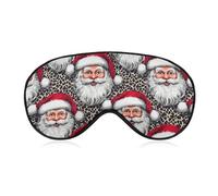 Santa Leopard Black White Pattern Sleep Eye Mask Night Shade Cover Soft Adjustable for Travel Naps