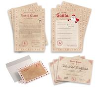 Santa Letter Bundle - 3x Letters from Santa, Nice List Certificates, Letters to Santa & Envelopes (12-Piece Set) | Perfect for Up to 3 Children - Add Christmas Magic & Encourage Good Behavior